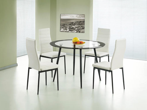Acodia Dining Table Clear Glass & Black
