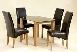 Adina Black Dining Set Small 4 Cyprus Chairs