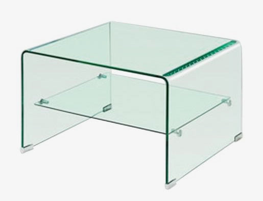 Angola Clear Lamp Table with Shelf