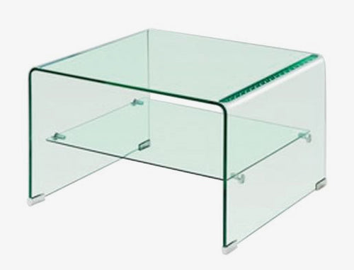 Angola Clear Lamp Table with Shelf