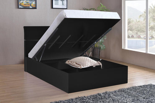 Arden Black High Gloss Storage Bed King Size