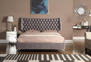 Ashbourne Velvet King Size Bed Grey