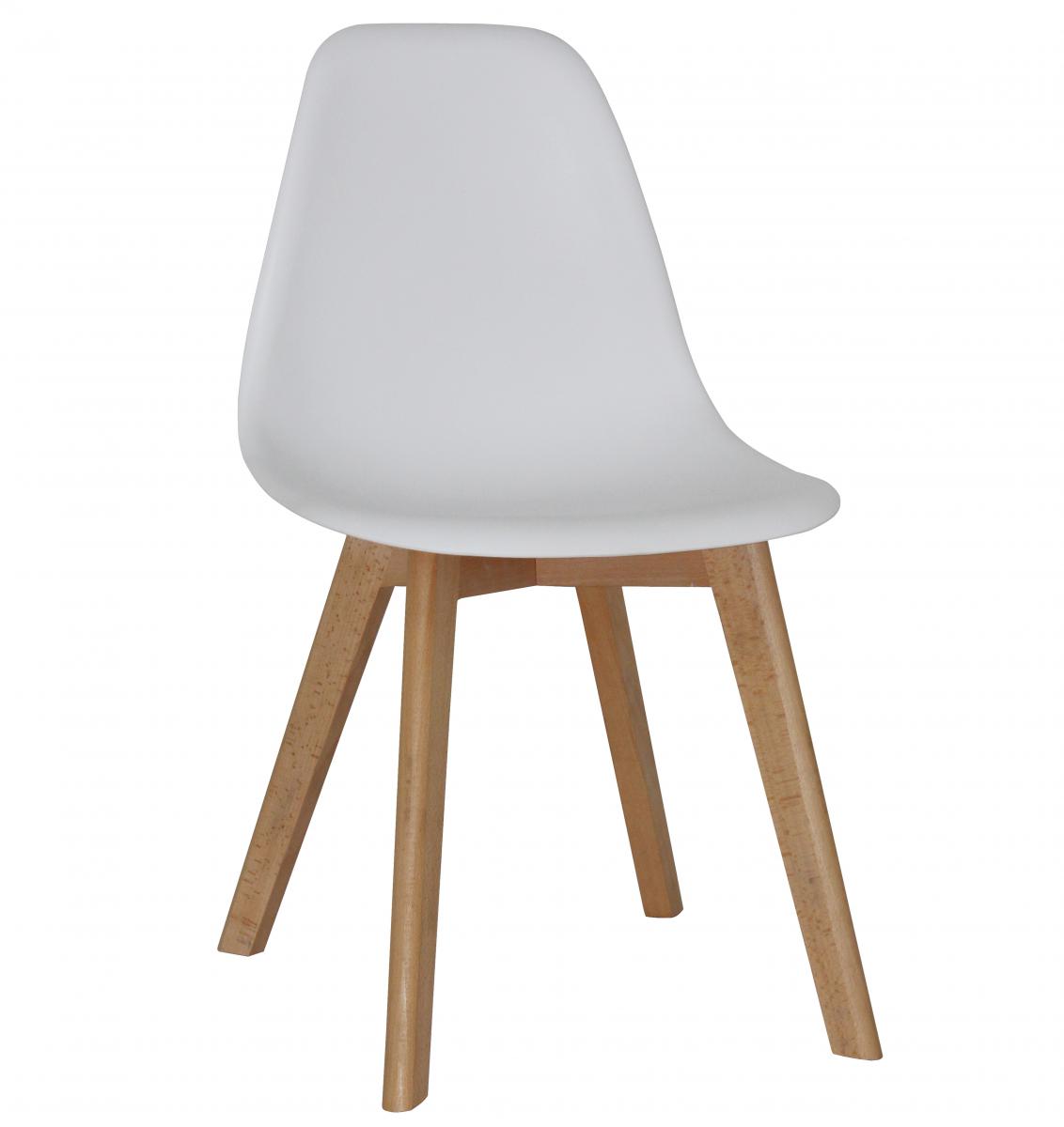 Belgium Plastic (PP) Chairs with Solid Beech Legs White