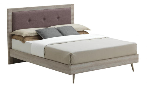 Belvoir Double Bed Grey Oak & Mocca Fabric