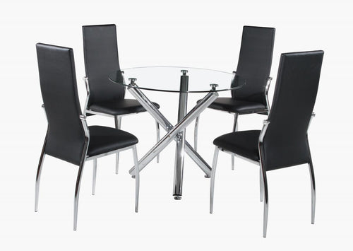 Calder Dining Table Chrome & Clear Glass