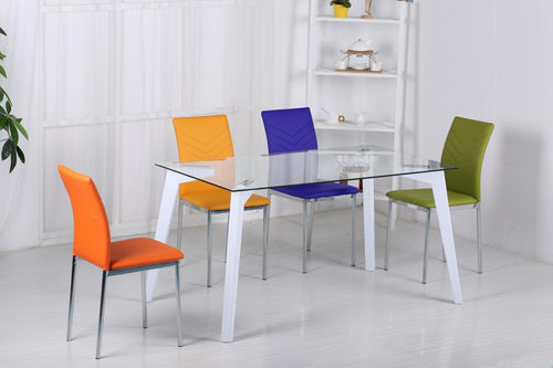 Carina Glass Dining Table High Gloss White