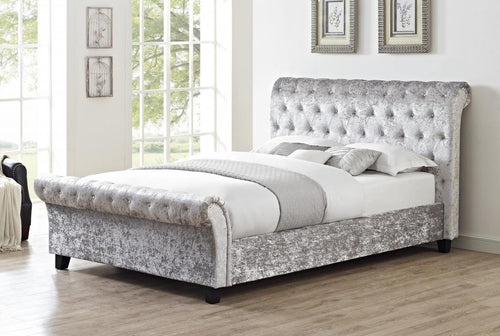 Casablanca HFE Crushed Velvet King Size Bed Grey