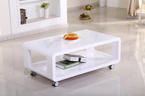 Cedar High Gloss Coffee Table White