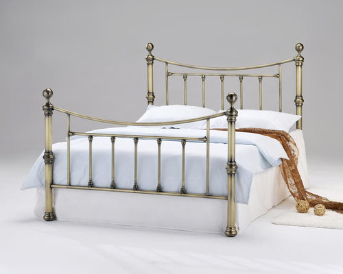 Charlotte Antique Brass King Size Bed