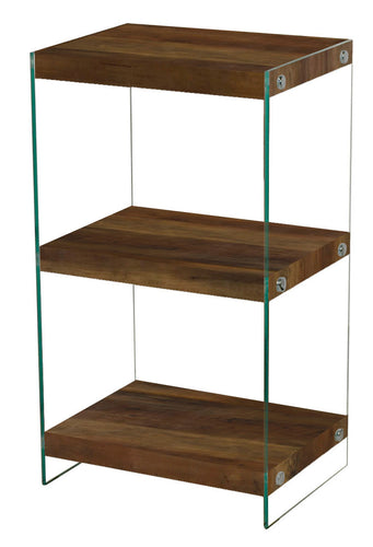 Charter Small Storage Unit Oak Effect & Glass Sides