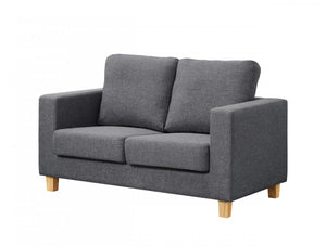 Chesterfield 2 Seater Sofa Linen Fabric Dark Grey