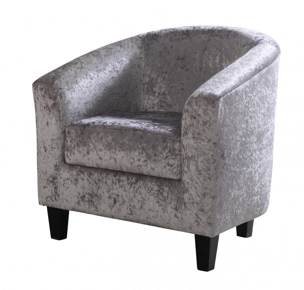 Claridon 1 Seater Sofa Crushed Velvet Silver