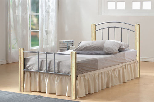 Coral Single Bed Silver & Beech Colour