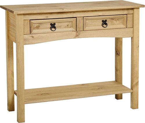 Corona Console Table 2 Drawer with Shelf