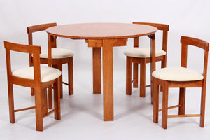 Durham Dining Set with 4 Chairs Colour Oak