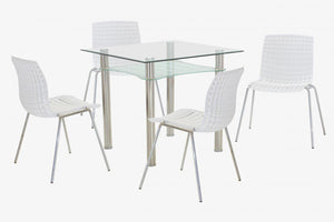 Delford Clear Dining Set 4 Chairs
