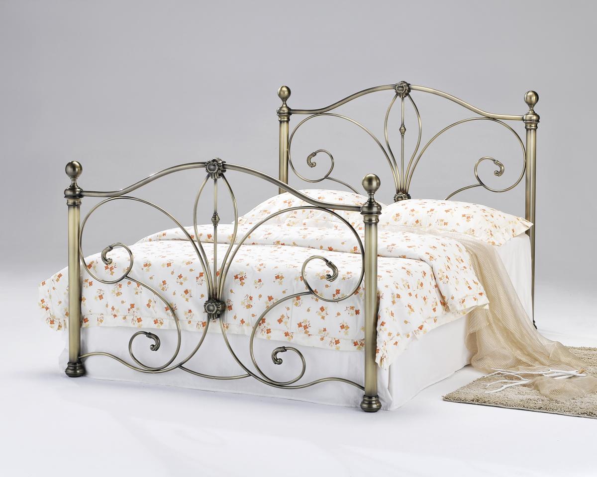 Diane Antique Brass King Size Bed