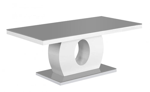 Edenhall Black Glass Coffee Table Grey & White HG