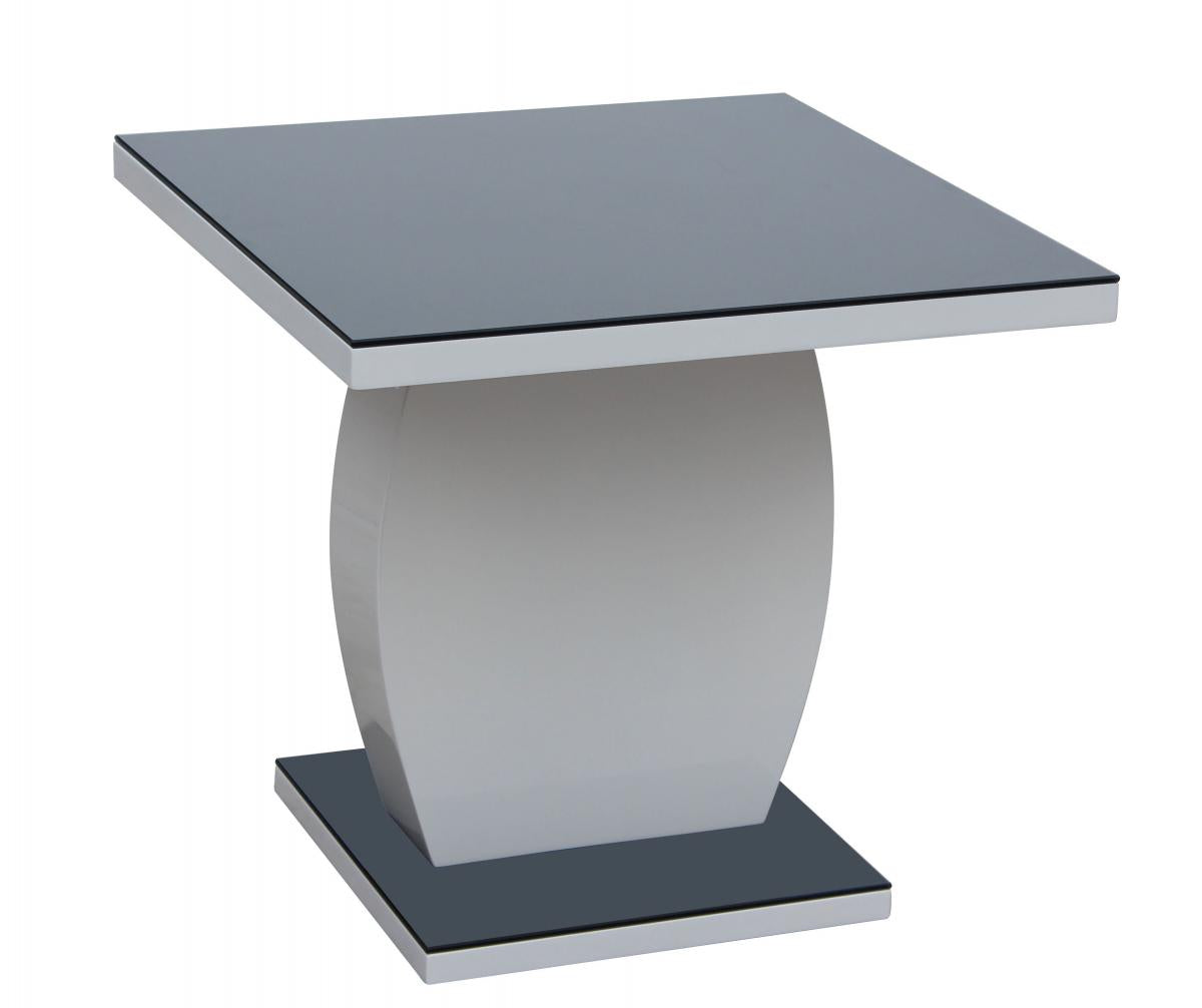Edenhall Black Glass Lamp Table Black & White HG