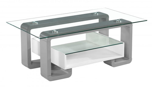 Eiffel Coffee Table with White & Grey High Gloss