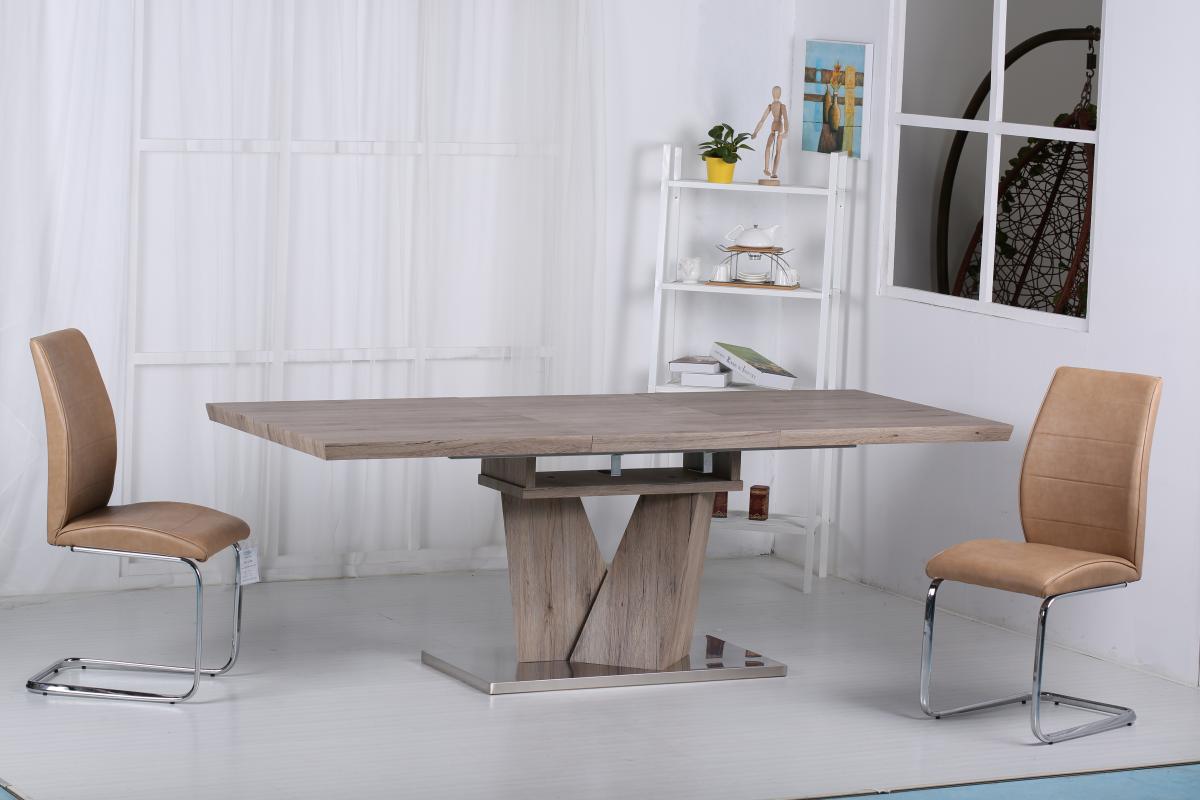Elisa Extending Dining Table with Stainless Steel Base
