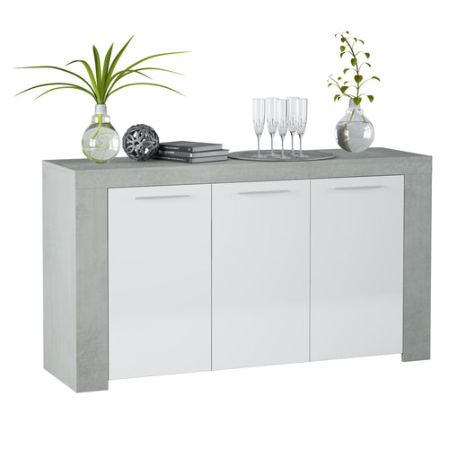 Epping Sideboard 3 Doors White & Concrete 016620L