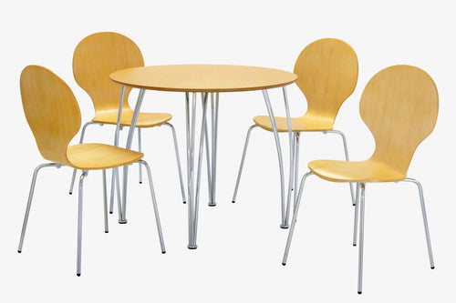 Fiji Round Dining Set with 4 Chairs Beech