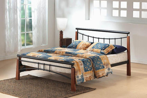 Franklin Bed Double Black/Dark Oak