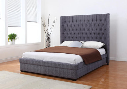 Genesis Linen Double Bed Dark Grey