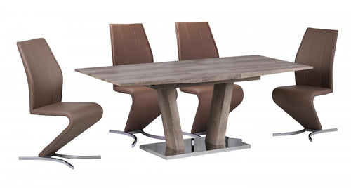 Geneva Extending Dining Table with Stainless Steel Base
