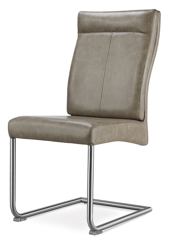 Harper Special PU Brown Chairs with Brushed Stainless Steel (4s)