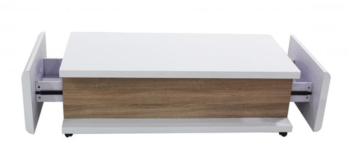 Howard High Gloss Coffee Table White & Natural