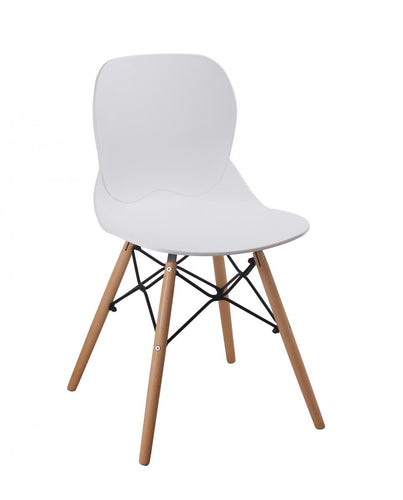 Karis Plastic (PP) Chairs with Solid Beech Legs White (4s)