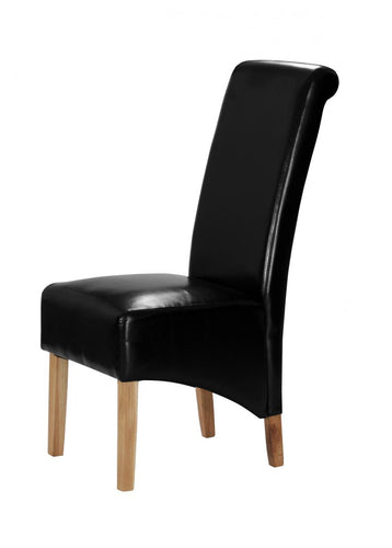 Kelsey Bonded Leather Chair Solid Oak Leg