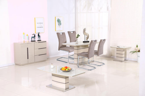 Knightsbridge Small Dining Table with Glass Top