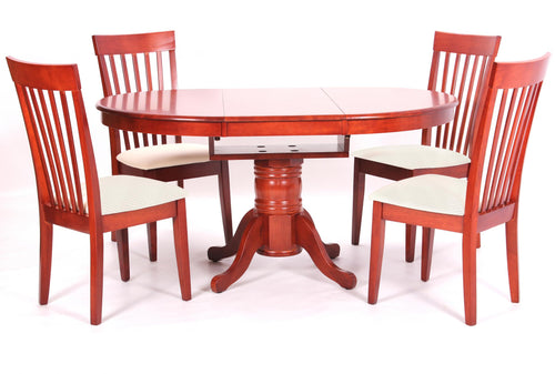 Leicester Dining Set with 4 Chairs Mahogany