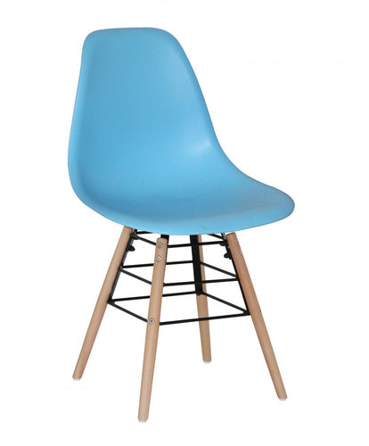 Lilly Plastic (PP) Chairs with Solid Beech Legs Blue