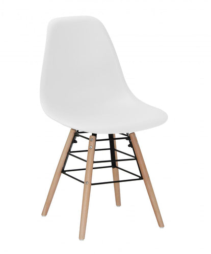 Lilly Plastic (PP) Chairs with Solid Beech Legs White