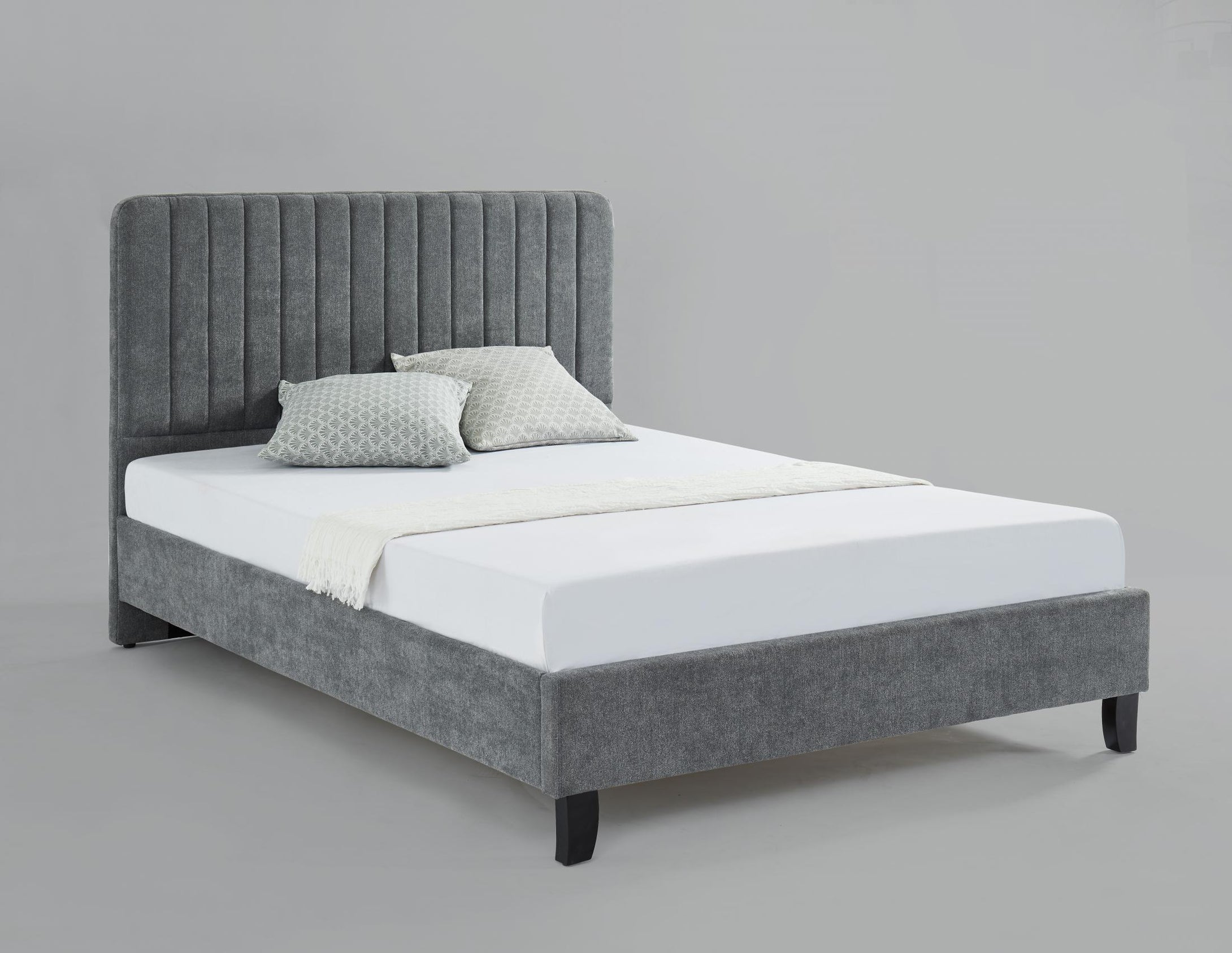 Livingstone Fabric Double Bed Grey