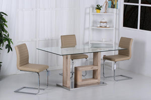 Lucia Glass Dining Set Natural