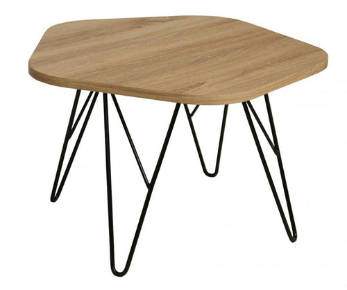 Lugano Coffee Table Natural with Black Metal Legs