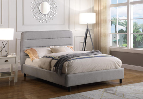 Malibu Velvet Double Bed Light Grey