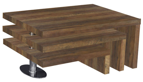 Mansfield Coffee Table Oak Effect & Stainless Steel