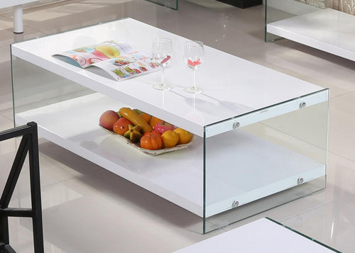 Marco White High Gloss & Glass Coffee Table