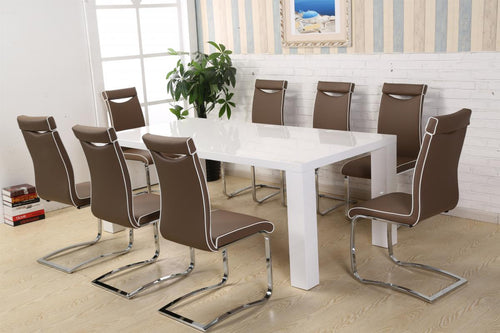 Melinda Dining Table White High Gloss