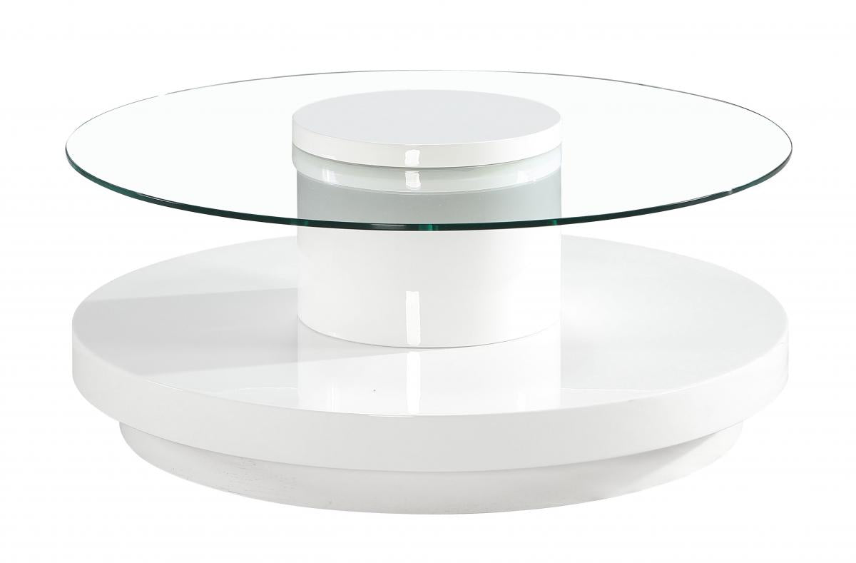 Nebula Coffee Table Round White High Gloss