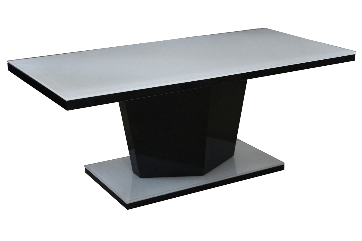 Nora Super White Glass Coffee Table White & Black