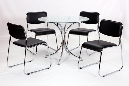 Orkney Dining Set Chrome with 4 Chairs