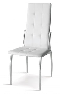 Oyster PU Chairs White & Chrome