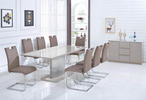 Rembrock High Gloss Ext Dining Table with 6 Chairs